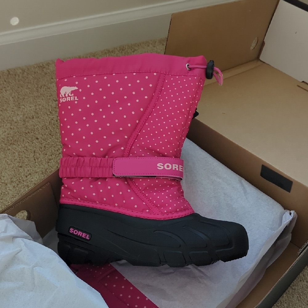 Sorel Kids Bright Pink Dot Snow Boots